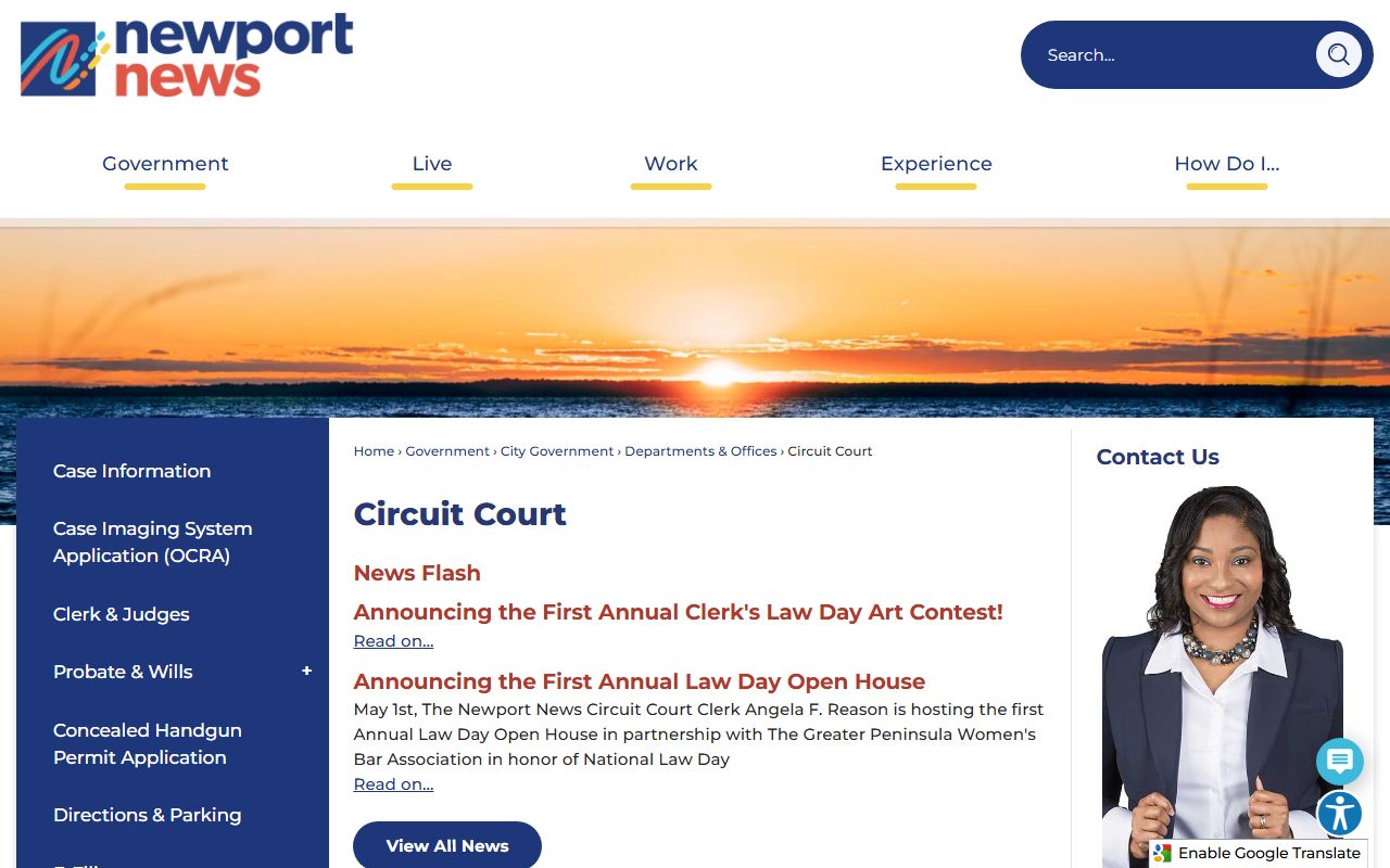 Newport News Virginia probate court records page
