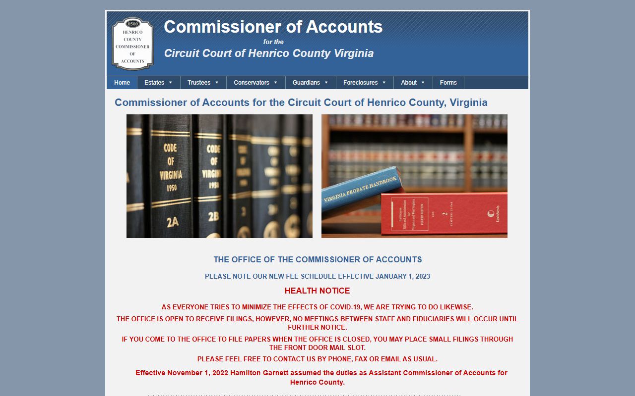 Henrico Commissioner of Accounts probate court records oversight