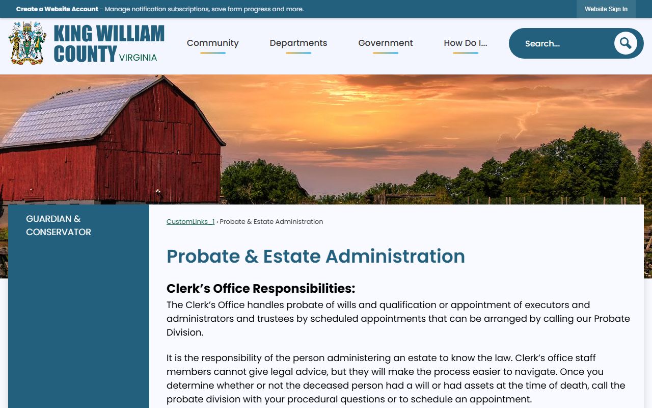 Virginia probate court records estate administration guide